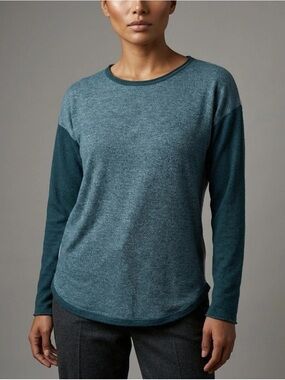 Smartwool Crewneck Sweater Relaxed Casual Green Long Sleeve Pullover Women's M b